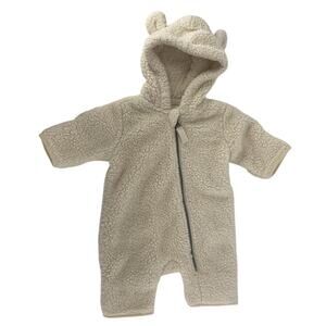 Hanna Andersson Baby Fuzzy Cream Snow Suit Size Newborn/NB